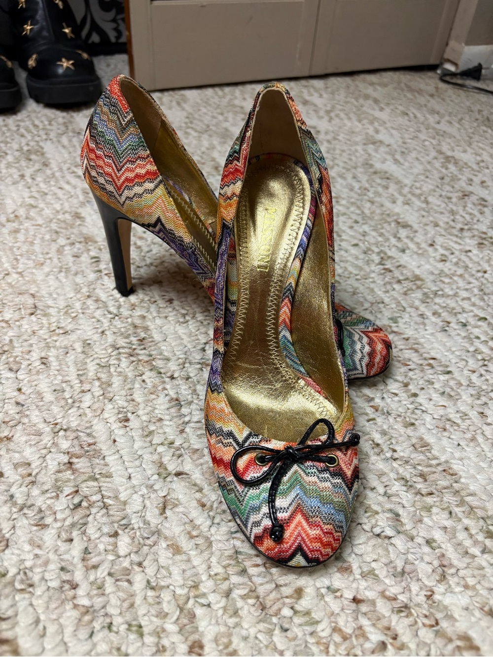 Missoni Chevron Bow High Heels - Women's Fashion Pump